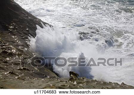 Waves crashing, Cape Kiwanda, Oregon, USA View Large Photo Image Stock Image - Waves crashing, Cape Kiwanda, Oregon, USA. Fotosearch