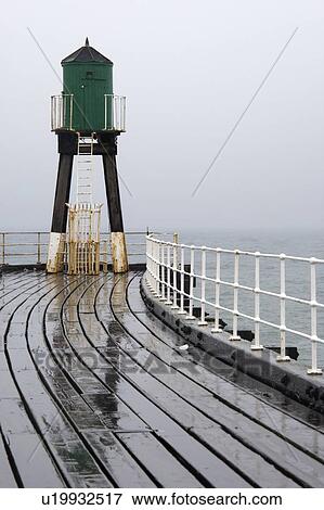 Stock Photo - Whitby, North Yorkshire, England, Pier. Fotosearch