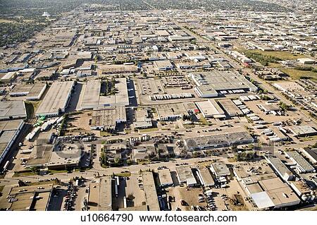 Aerial view of industrial district View Large Photo Image Stock Image - Aerial view of industrial district. Fotosearch