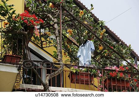Amalfi coast, Italy; Shirt drying on balcony View Large Photo Image Stock Photo - Amalfi coast, Italy; Shirt drying on balcony. Fotosearch