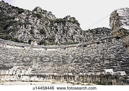 Stock Photograph - Amphitheater, Myra, Lycia, Antalya Provence, Turkey. Fotosearch
