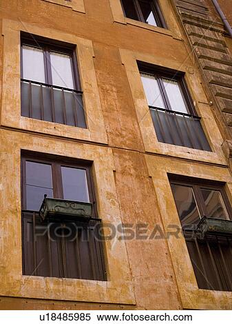 Apartment windows, Rome, Italy View Large Photo Image Stock Photography - Apartment windows, Rome, Italy . Fotosearch