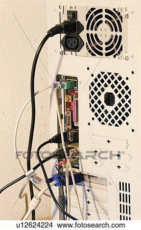 Picture - Back of a computer. Fotosearch