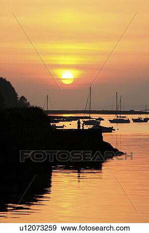 Bantry Bay, Bantry, Co Cork, Ireland; Sunset over harbour View Large Photo Image Stock Photo - Bantry Bay, Bantry, Co Cork, Ireland; Sunset over harbour. Fotosearch