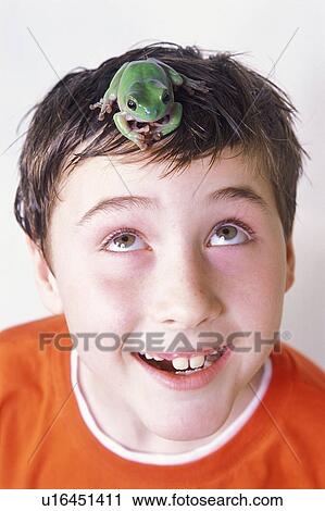 Boy plays with frog View Large Photo Image Stock Image - Boy plays with frog. Fotosearch