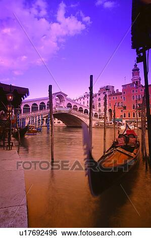 Bridge at sunset on Grand Canal Venice Italy View Large Photo Image Stock Photograph - Bridge at sunset on Grand Canal Venice Italy. Fotosearch