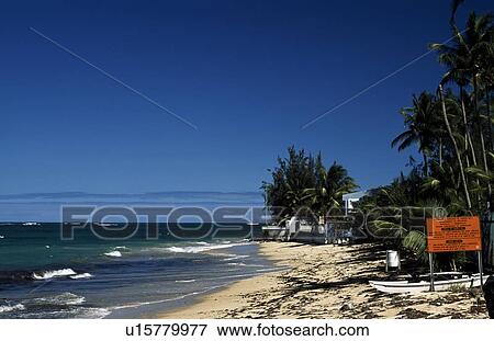 Stock Photo - Caribbean beach and marina. Fotosearch