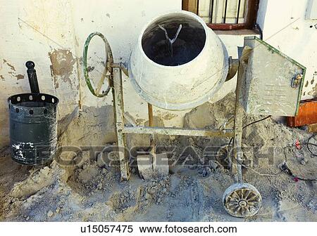 Cement mixer and tools to mix cement View Large Photo Image Stock Photography - Cement mixer and tools to mix cement . Fotosearch
