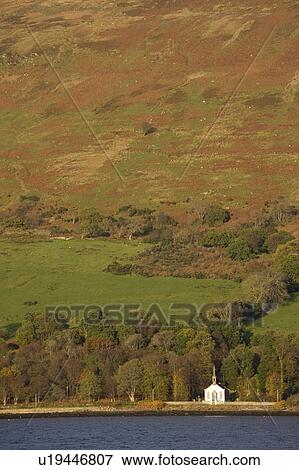 Stock Photo - Church by the water, Argyll and Bute, Scotland. Fotosearch