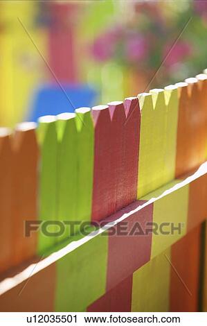 Stock Image - Colorful fence. Fotosearch