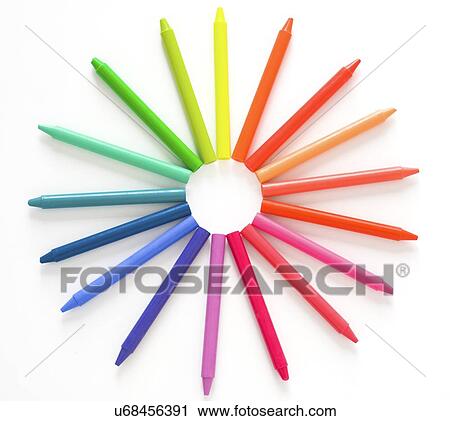 Crayons; crayons forming a circular pattern View Large Photo Image Stock Image - Crayons; crayons forming a circular pattern. Fotosearch