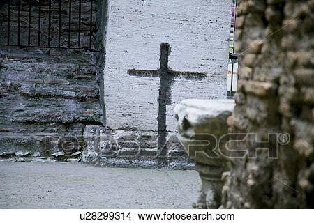 Cross etched in stone View Large Photo Image Picture - Cross etched in stone. Fotosearch