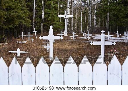 Stock Photo - Crosses in a cemetery. Fotosearch