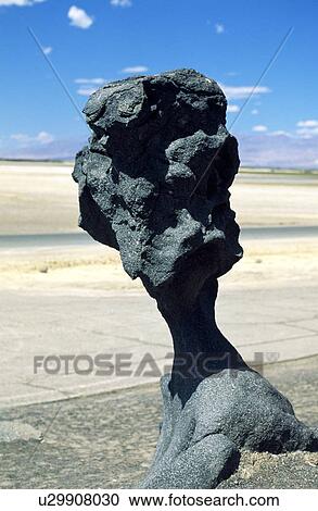 Stock Image - Death Valley, California, USA; Mushroom rock in the desert. Fotosearch