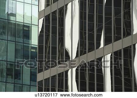 Stock Photo - Detail of glass office towers, Vancouver, British Columbia, Canada. Fotosearch