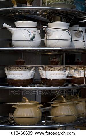 Stock Photo - Dishes on display. Fotosearch