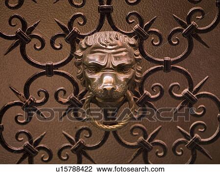 Stock Image - Door knocker, Venice, Italy . Fotosearch