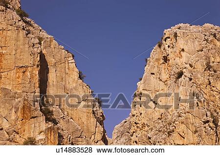 Stock Photo - El Chorro gorge near Alora. Desfiladero de los Gaitanes. Malaga Province, Spain . Fotosearch