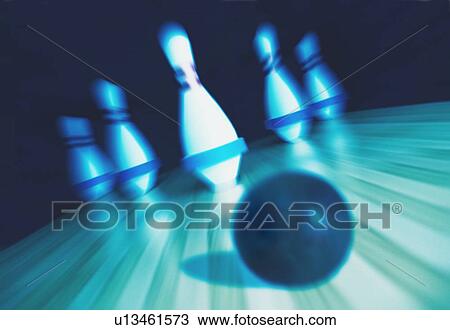 Stock Image - Five pin bowling. Fotosearch
