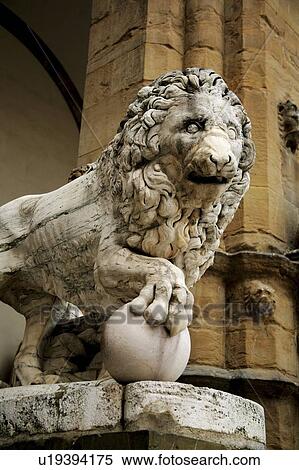 Florence, Italy; Lion (Marzocco) guarding an entrance View Large Photo Image Stock Photography - Florence, Italy; Lion (Marzocco) guarding an entrance. Fotosearch