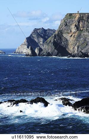 Stock Photography - Glen Head, Glencolumbkille, Co Donegal, Ireland; View of Cliffs and ocean. Fotosearch