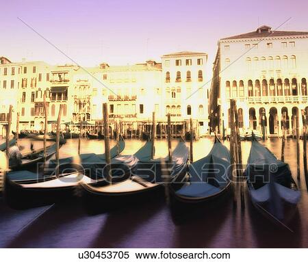 Gondolas on the Grand Canal Venice Italy View Large Photo Image Stock Photography - Gondolas on the Grand Canal Venice Italy. Fotosearch