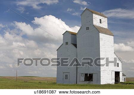 Stock Photo - Grain elevator, Saskatchewan, Canada. Fotosearch