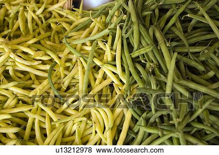 Stock Photo - Green beans and yellow beans. Fotosearch