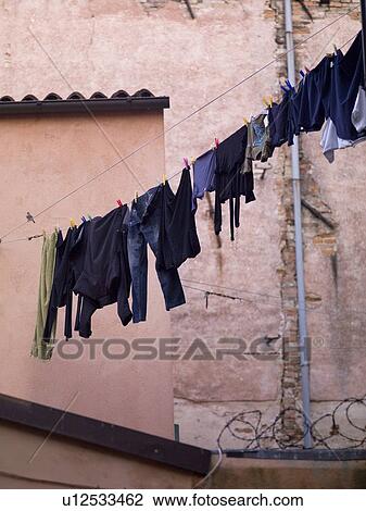 Stock Image - Hanging laundry, Venice, Italy . Fotosearch