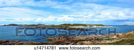 Stock Image - Island of Gola near Bunbeg, Co Donegal, Ireland; Scenic view of island. Fotosearch