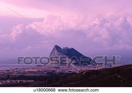 Stock Photo - La Linea de la Concepcion, Cadiz Province, Spain; Rock of Gibraltar. Fotosearch