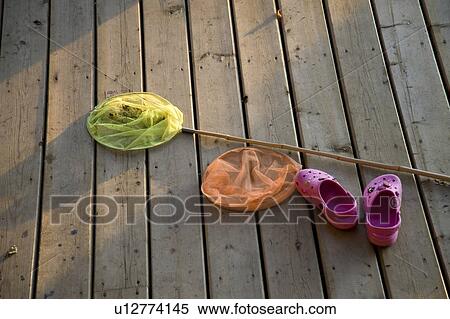 Stock Photography - Lake of the Woods, Ontario, Canada; Colourful fishing gear. Fotosearch