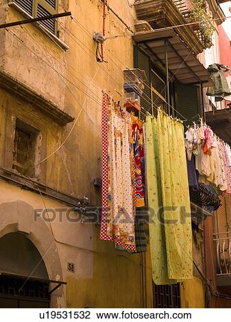 Laundry drying, Naples, Italy View Large Photo Image Stock Image - Laundry drying, Naples, Italy . Fotosearch