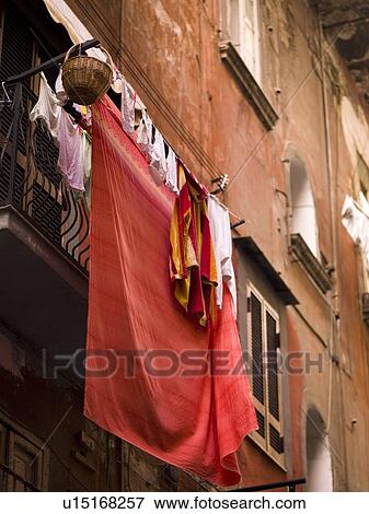 Laundry drying, Naples, Italy View Large Photo Image Stock Photo - Laundry drying, Naples, Italy . Fotosearch
