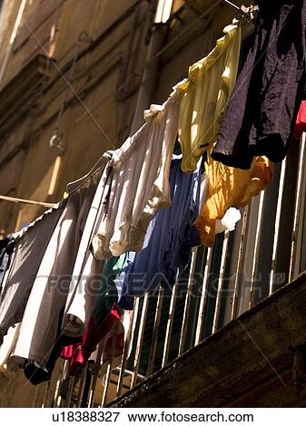 Laundry drying, Naples, Italy View Large Photo Image Stock Photo - Laundry drying, Naples, Italy . Fotosearch