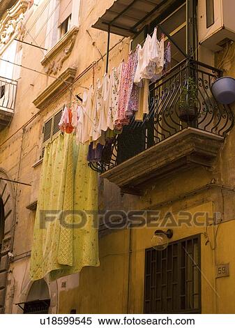 Laundry drying, Naples, Italy View Large Photo Image Stock Photography - Laundry drying, Naples, Italy . Fotosearch