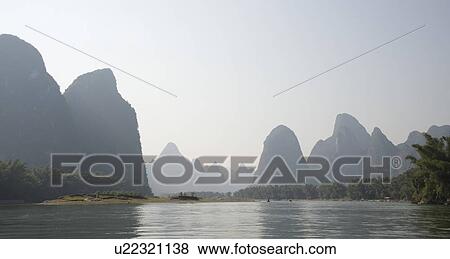 Li River, Yangshuo county, China, Asia View Large Photo Image Stock Photo - Li River, Yangshuo county, China, Asia. Fotosearch