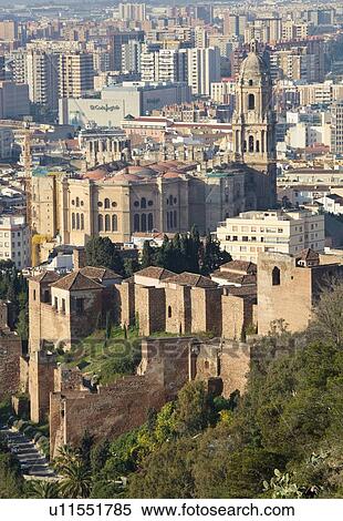 Malaga, Andalusia, Spain; View over the city View Large Photo Image Stock Photography - Malaga, Andalusia, Spain; View over the city. Fotosearch