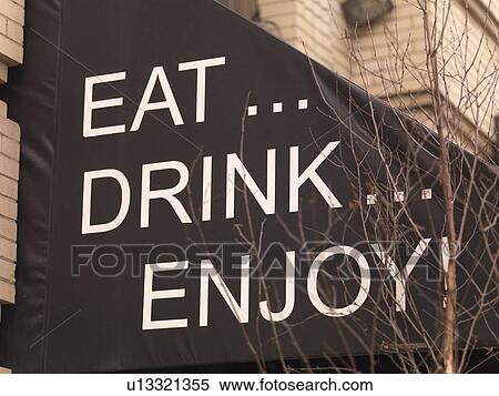 Message on restaurant canopy, Toronto, Ontario, Canada View Large Photo Image Stock Photography - Message on restaurant canopy, Toronto, Ontario, Canada. Fotosearch