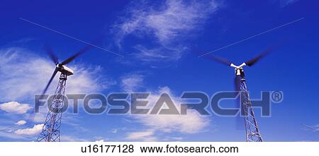 Stock Photo - Modern windmills. Fotosearch