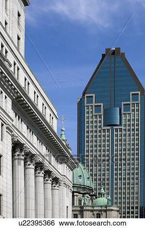 Montreal, Quebec, Canada; Architectural detail of Sunlife building and Basilique Marie-Reine-Du- Monde Cathedrale View Large Photo Image Stock Photograph - Montreal, Quebec, Canada; Architectural detail of Sunlife building and Basilique Marie-Reine-Du- Monde Cathedrale. Fotosearch