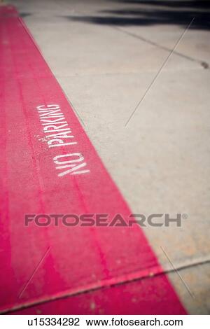 No parking zone line View Large Photo Image Stock Image - No parking zone line. Fotosearch