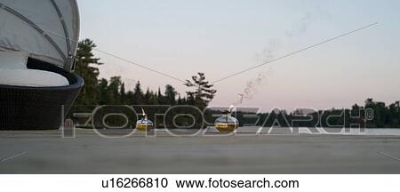 Stock Image - Oil lamps, Lake of the Woods, Ontario, Canada. Fotosearch