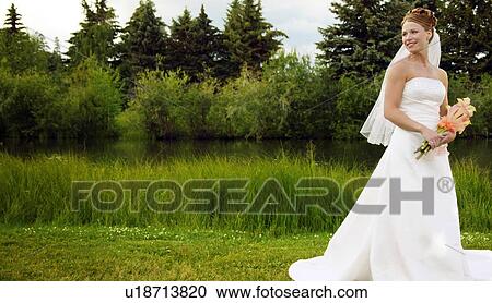Stock Image - Portrait of a bride. Fotosearch