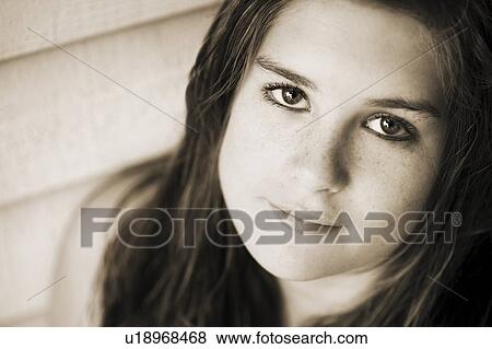 Portrait of a teenage girl View Large Photo Image Stock Photo - Portrait of a teenage girl. Fotosearch