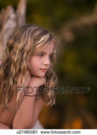 Stock Image - Portrait of girl. Fotosearch