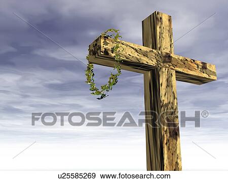 Religious symbol; The cross and crown of thorns View Large Photo Image Stock Photo - Religious symbol; The cross and crown of thorns. Fotosearch