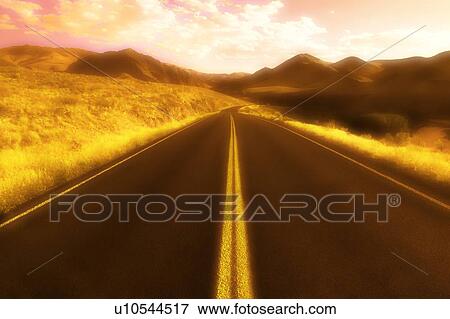 Stock Photo - Road in the daytime. Fotosearch