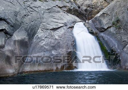 Stock Image - Roaring River Falls, Kings Canyon National Park, California, USA . Fotosearch
