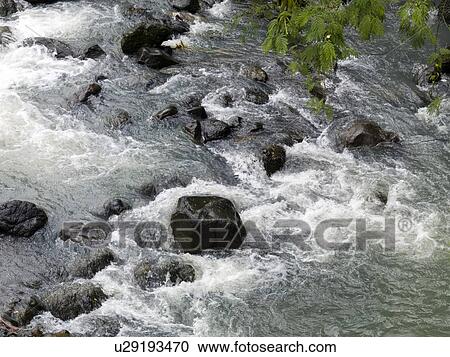 Stock Image - Rushing water. Fotosearch